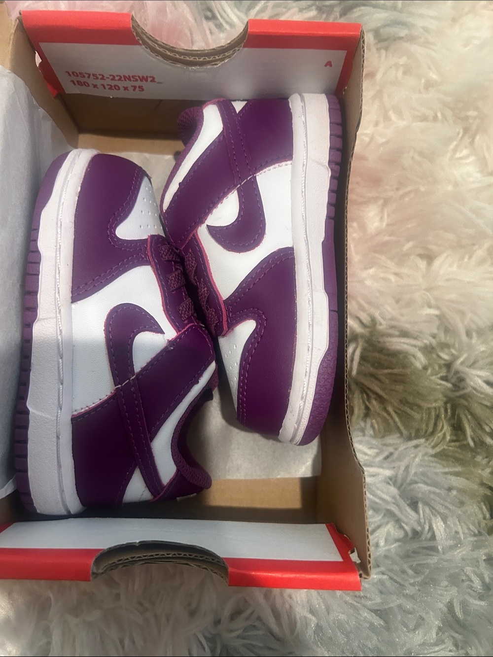 Nike Kids Purple and White Low-Top Sneakers - Classic Swoosh